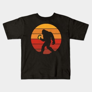 Funny Bigfoot Holding A Taco Kids T-Shirt